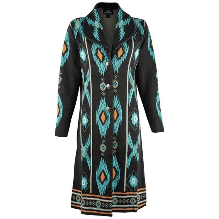 Time Of The West Women's Aztec Collared Duster Cardigan 3 Time Of The West Women's Aztec Collared Duster Cardigan