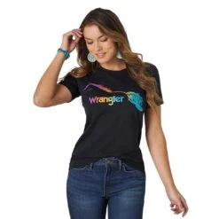 Wrangler Women's Retro Rainbow Horse Slim Fit Tee
